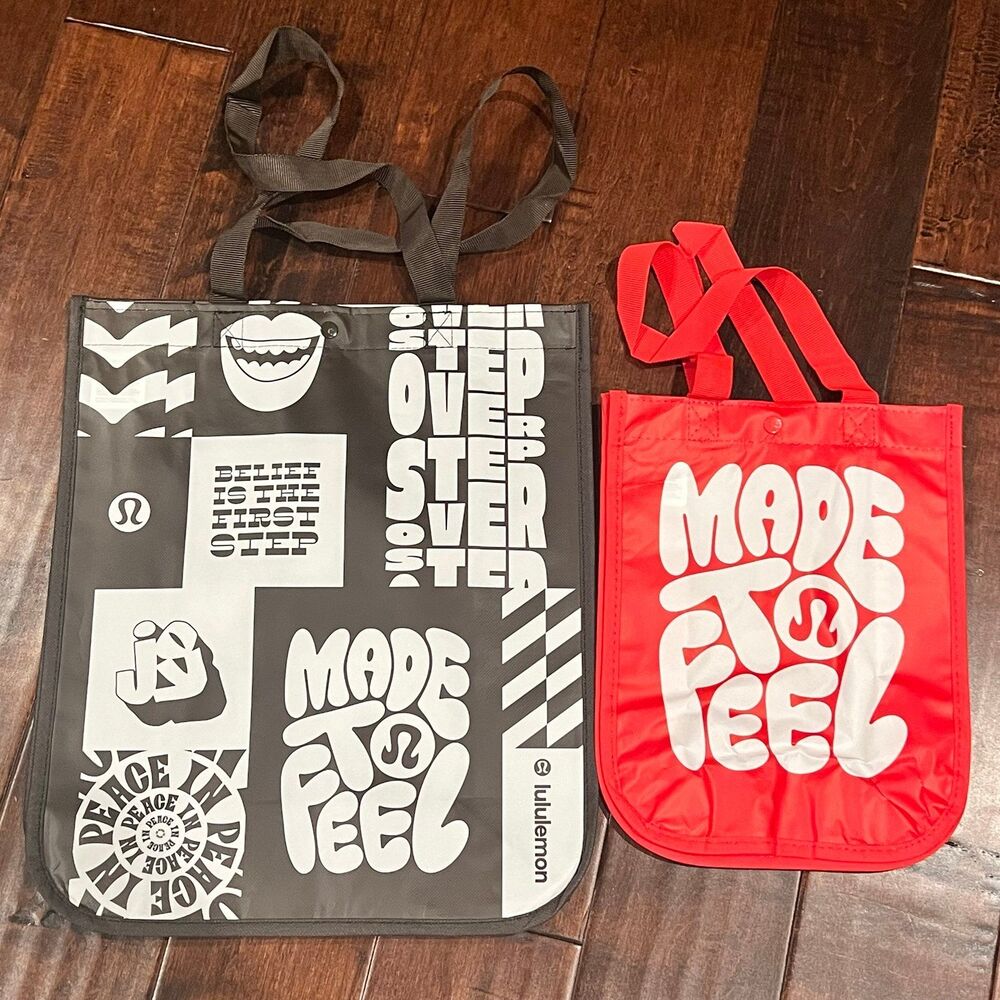 Lululemon Red and Brown shopping bags - new